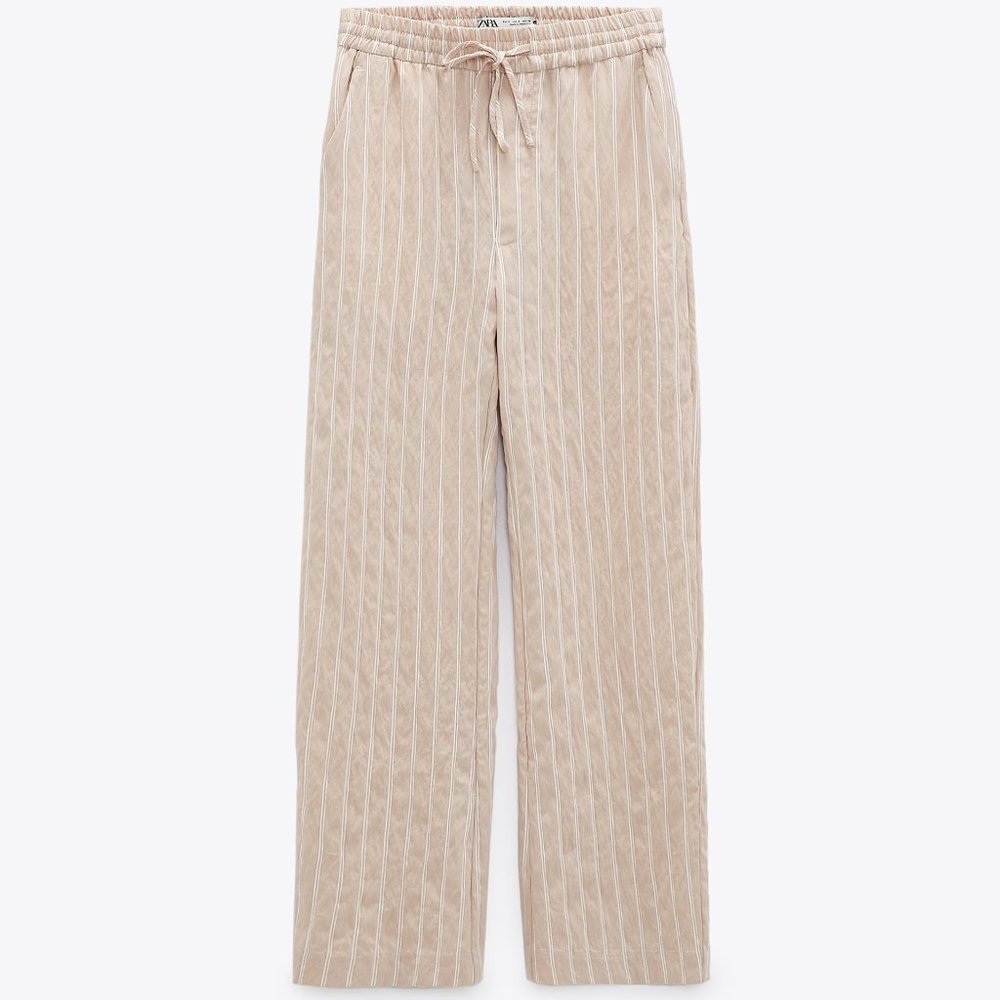 Zara Striped Textured Weave Pants - Picture 3 of 12
